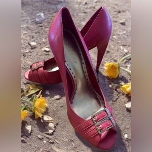 BCBGirls Fuchsia Peep-Toe Heels
